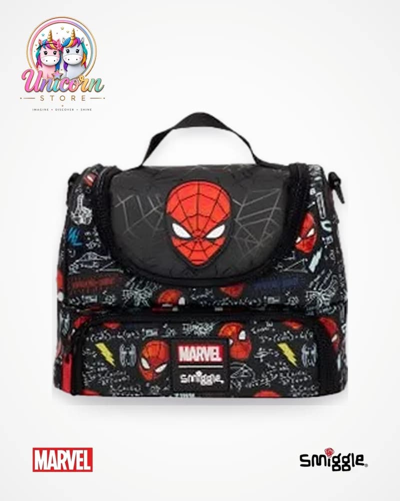 Black Marvel Spider-Man two-deck lunch bag by Smiggle