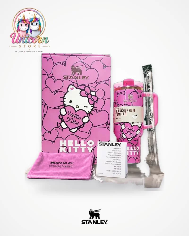 Pink Hello Kitty Stanley Quencher tumbler gift set